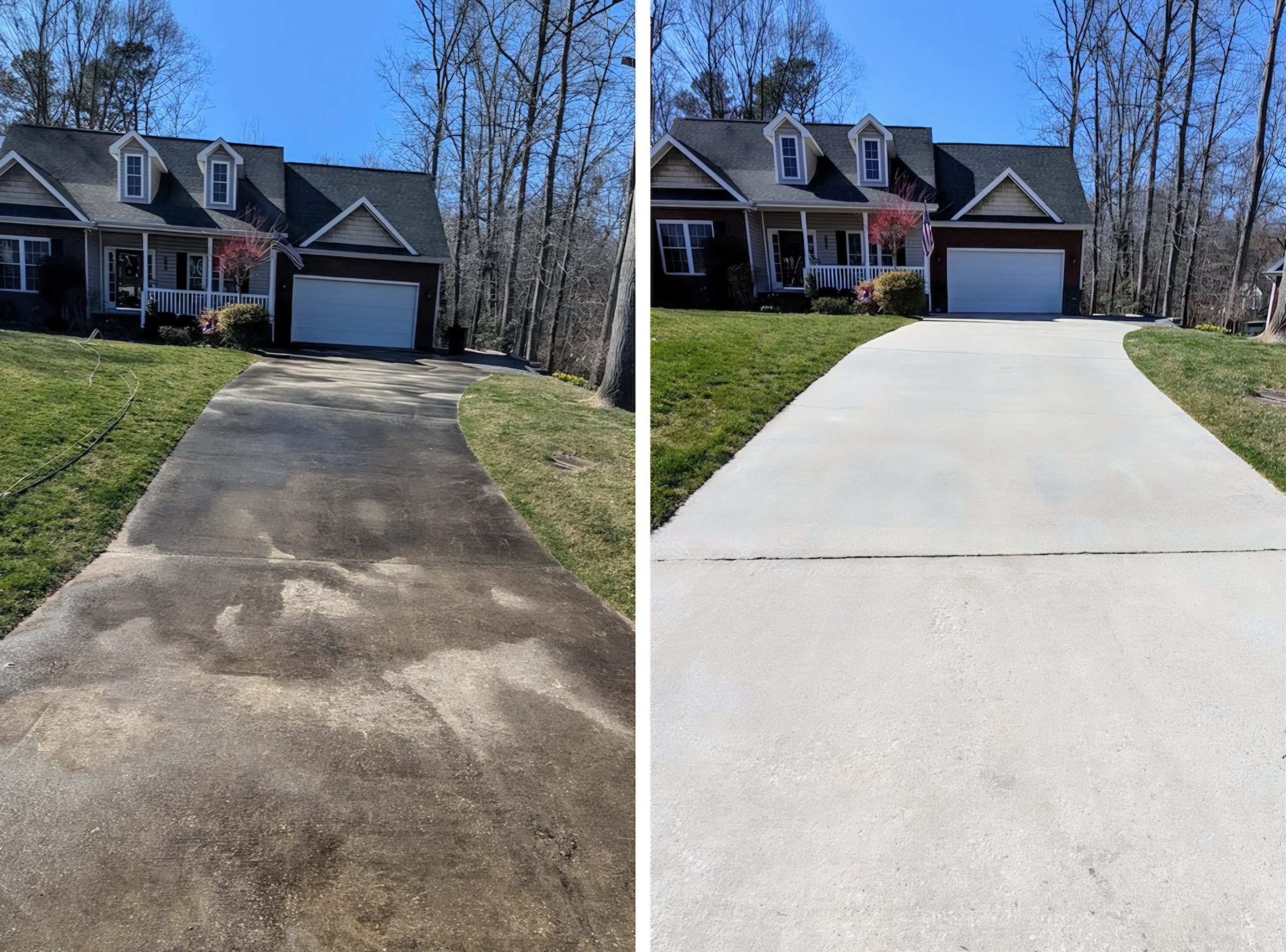 Sundaze Powerwash driveway pressure washing collage
